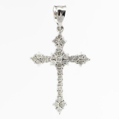 Picture of 14k White Gold Diamond Cross Pendant