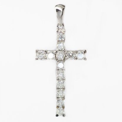 Picture of 14k White Gold Diamond Cross Pendant