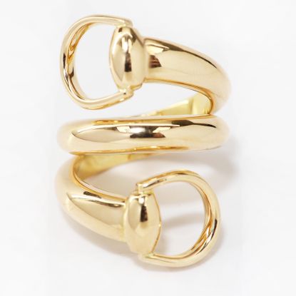 Picture of 18k Yellow Gold Gucci Horsebit Ring