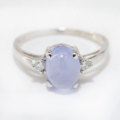 Picture of 14k White Gold Moonstone & Diamond Ring 