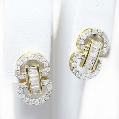 Picture of 14k Yellow Gold Diamond Earrings
