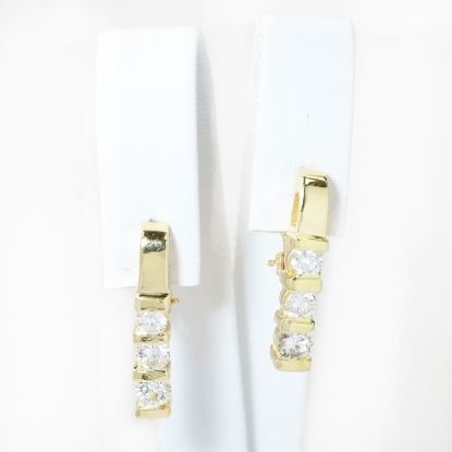 Picture of 14k Yellow Gold Diamond Earrings
