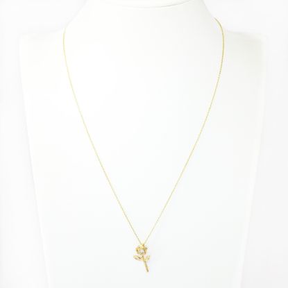Picture of 14k Yellow Gold Diamond Rose Pendant