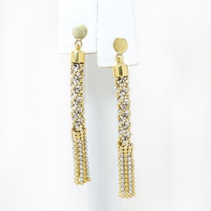 Picture of 18k Two Tone Gold Tassel Drop Earrings