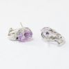 Picture of 14k White Gold Oval Amethyst & Diamond Earrings