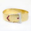 Picture of 14k Yellow Gold Adjustable Diamond & Ruby Belt Buckle Bracelet