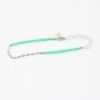 Picture of 14k White Gold Beaded Emerald & Diamond Bezel Bracelet