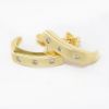 Picture of 14k Yellow Gold Half Hoop Diamond Earrings