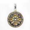 Picture of 14k White Gold 'Crown of Light' Cut Diamond Round Pendant