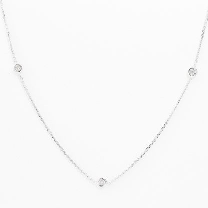 Picture of 18k White Gold Diamond Stations Necklace