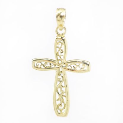 Picture of 14k Yellow Gold Filigree Center Cross Pendant