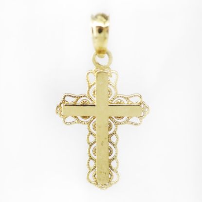 Picture of 14k Yellow Gold Filigree Cross Pendant