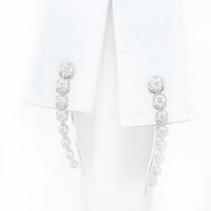 Picture of 14k White Gold Diamond French Wire Earrings
