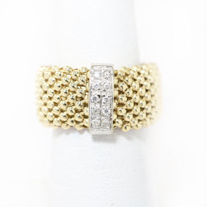 Picture of 14k Two Tone Gold Chain Diamond Ring