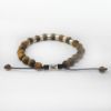 Picture of AXION Sterling Silver Washers & Tiger Eye Beaded Adjustable Bracelet