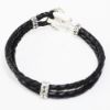Picture of AXION Sterling Silver Black Double Leather & Anchor Clasp