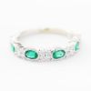 Picture of 18k White Gold Oval Emerald & Diamond Ring
