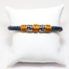 Picture of Sterling Silver Navy Blue Leather Bracelet with Greek Meanders Motif
