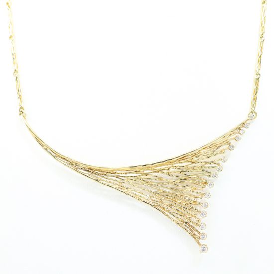 Picture of 14k Yellow Gold Diamond Collar Necklace