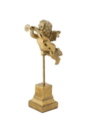 Picture of Gold Resin Flying Cherub Figure 15"