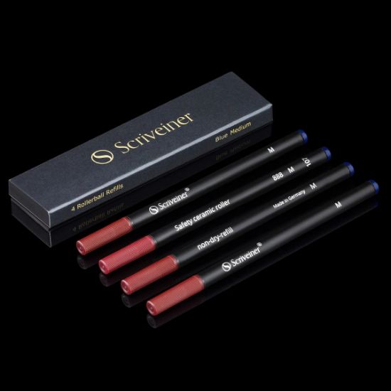 Picture of Scriveiner London 4 Blue Medium Rollerball Pen Refills