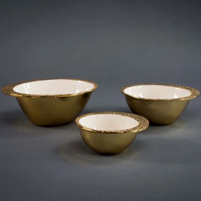 Picture of Gold Plated Cosmos Medium Bowl in Oyster 