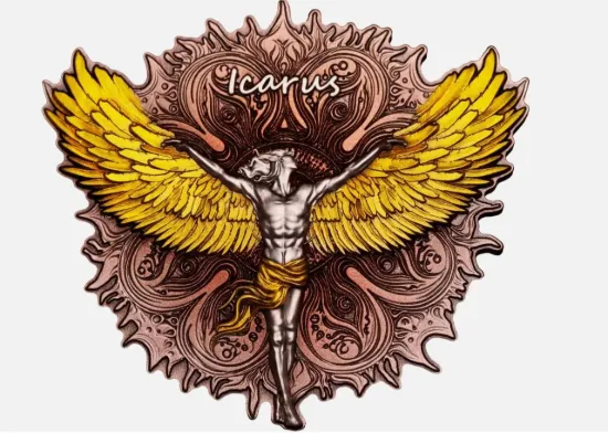 Picture of 2025 Cameroon Icarus 2 Ounce Silver Gilded Coin