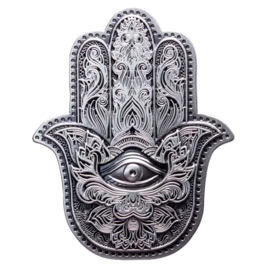 Picture of 2022 South Korea Hamsa Hand of Fatima 2 Ounce Silver Stacker 