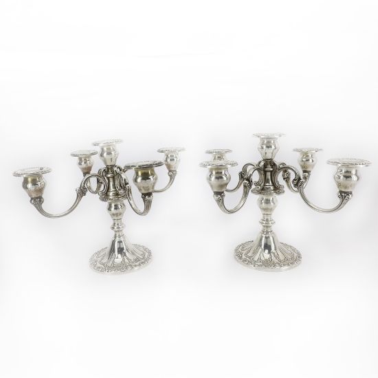 Picture of 5 Light Candelabra Pair,  Low Footed
