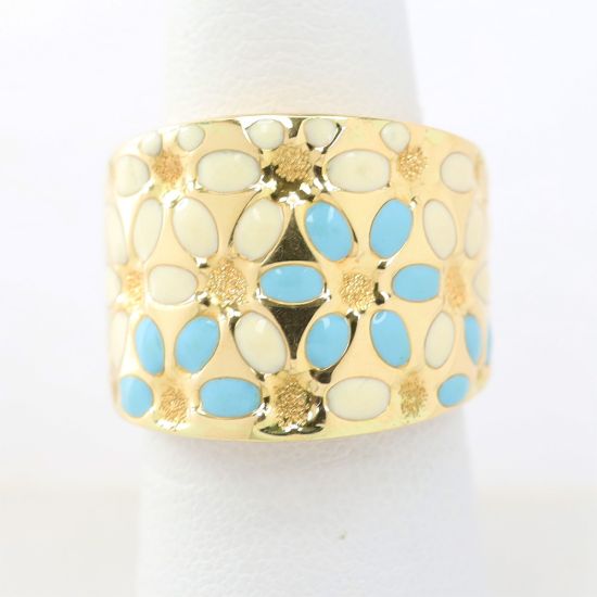 Picture of 18k Yellow Gold Enamel Ring