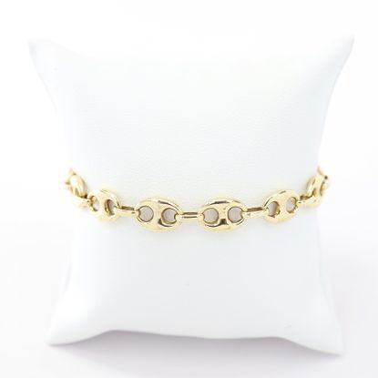 Picture of 14k Yellow Gold Puffed Mariners Link Chain Bracelet