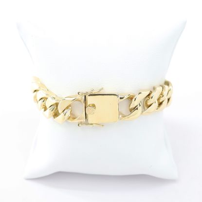 Picture of 14k Yellow Gold Cuban Link Chain Bracelet