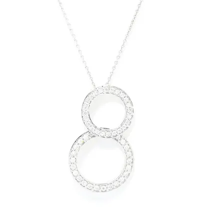 Picture of 18k White Gold Diamond Two-Circle Pendant