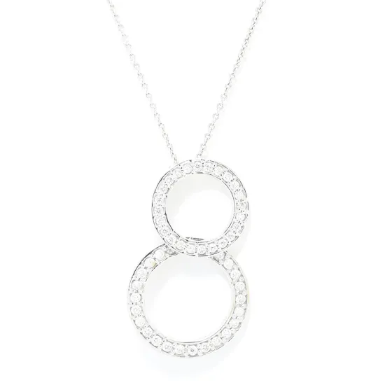 Picture of 18k White Gold Diamond Two-Circle Pendant