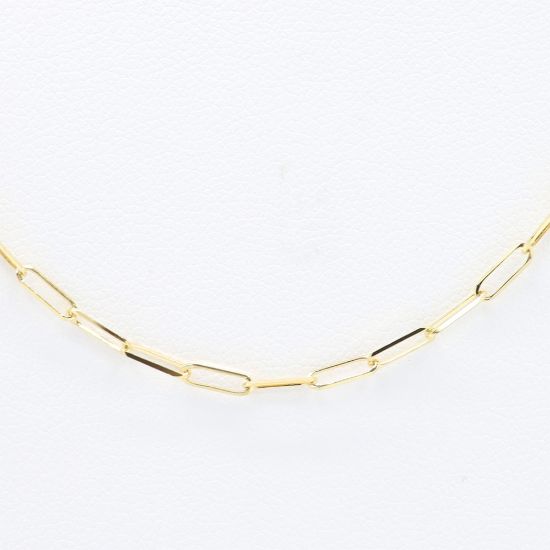 Picture of 18k Yellow Gold Paperclip Link Chain