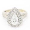 Picture of 14k White Gold Brilliant Pear Cut Diamond Halo Ring