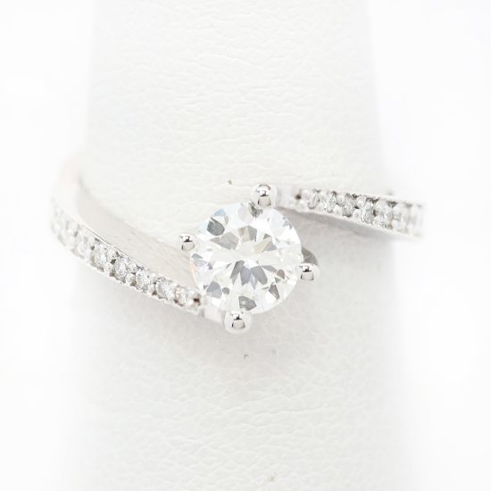 Picture of 14k White Gold Diamond Bypass Ring