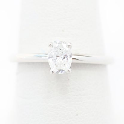 Picture of 14k White Gold Brilliant Oval Cut Diamond Ring