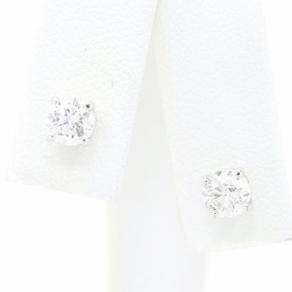 Picture of 14k White Gold Brilliant Diamond Studs