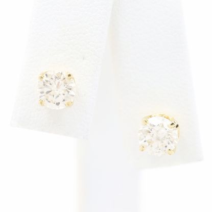 Picture of 14k Yellow Gold Brilliant Solitaire Earring Studs