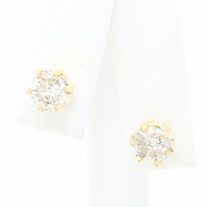 Picture of 14k Yellow Gold Brilliant Diamond Stud Earrings