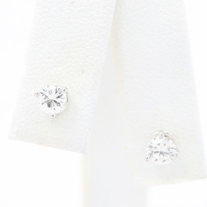 Picture of 14k White Gold Round Brilliant Earring Studs