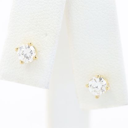 Picture of 14k Yellow Gold Diamond Earring Studs