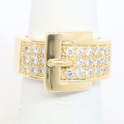Picture of 14k Yellow Gold Pavé Set Diamond Belt Ring