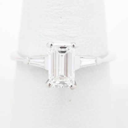 Picture of 14k White Gold Emerald Cut Diamond Ring