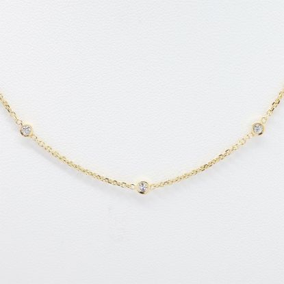 Picture of 14k Yellow Gold Diamond Stations Necklace