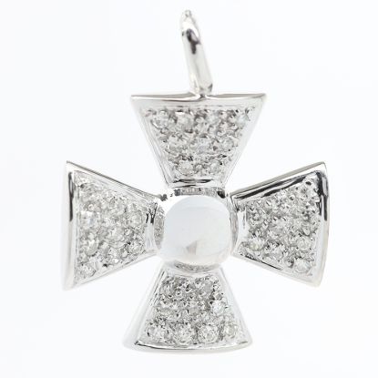 Picture of 14k White Gold Pavé Set Cross Pendant/Charm