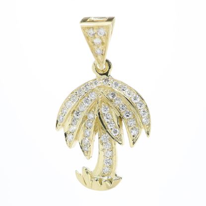 Picture of 14k Yellow Gold Diamond Palm Tree Pendant