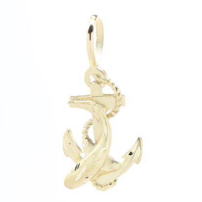 Picture of 14k Yellow Gold Shark & Anchor Pendant