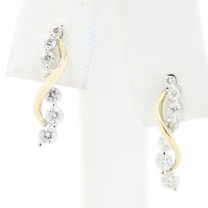 Picture of 14k Two Tone Gold Diamond Earrings